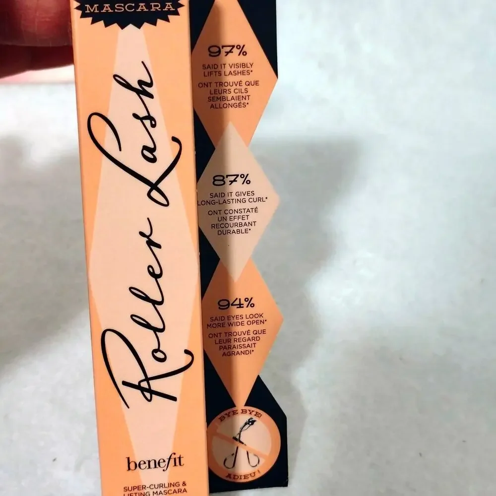 Benefit Super Curling Lifting Mascara Roller Lash Pink Tie Dye Makeup Pouch Bag